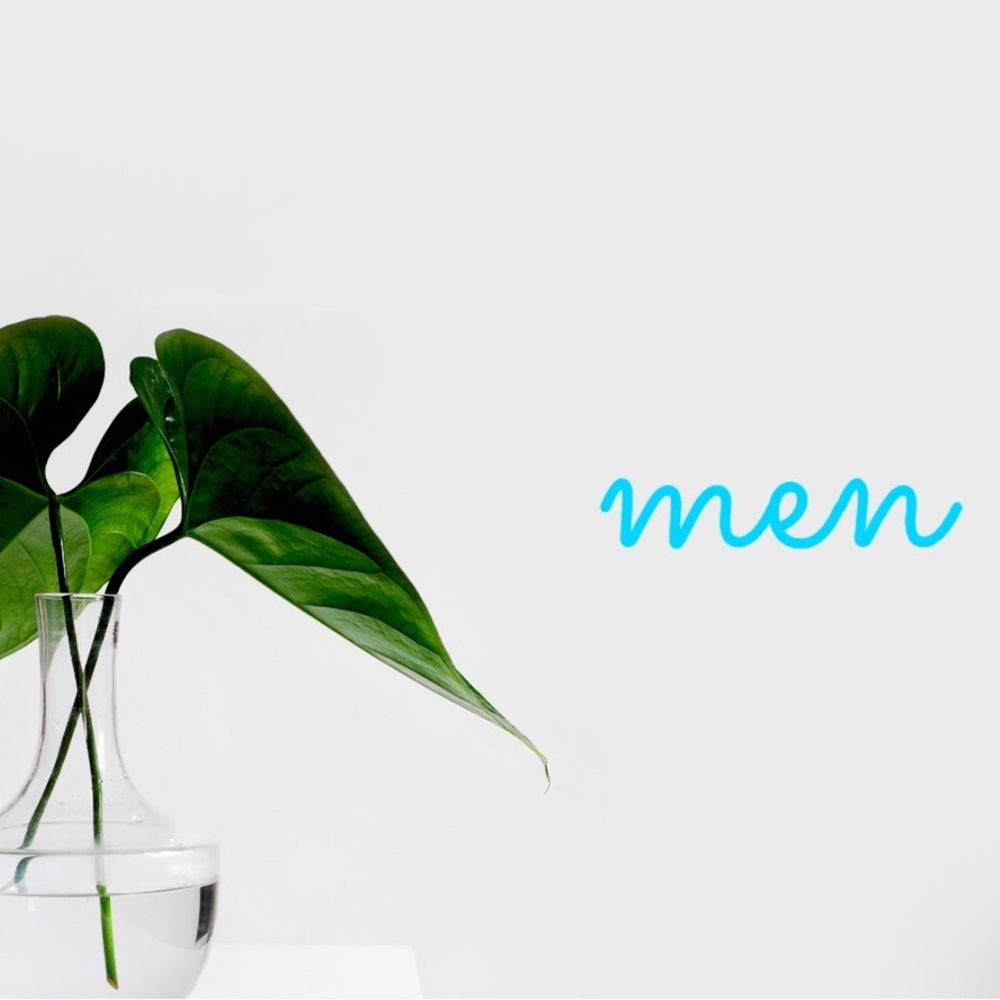 Source Unknown Men Grooming with Green and Blue Accents